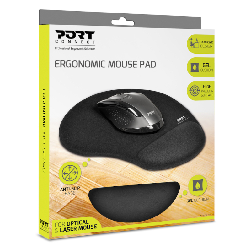 Port Ergonomic Gel Mouse Pad - Black 1 900717 Wr 01