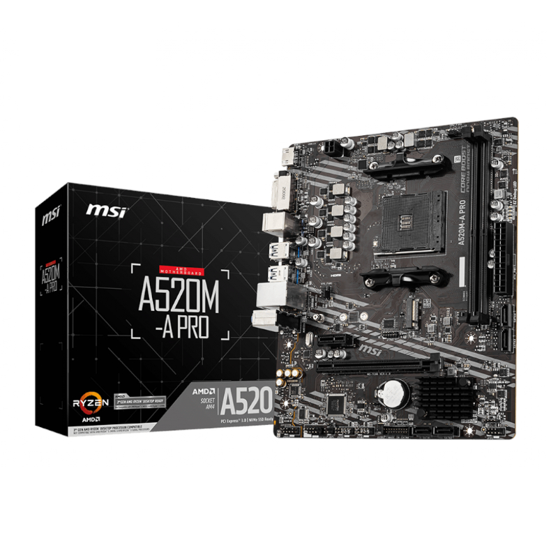 Msi A520M-A Pro Am4 Amd Matx Gaming Motherboard 1 A520M A Pro Wr 05