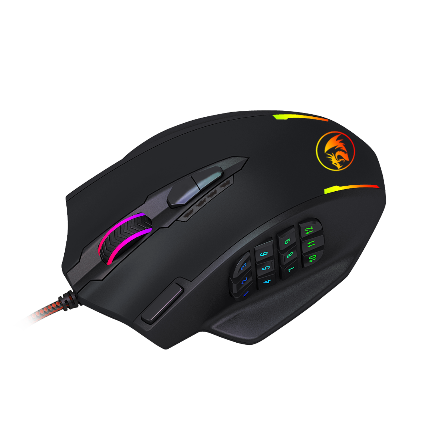 Redragon Impact 12400Dpi Mmo Gaming Mouse - Black 5 M908 5