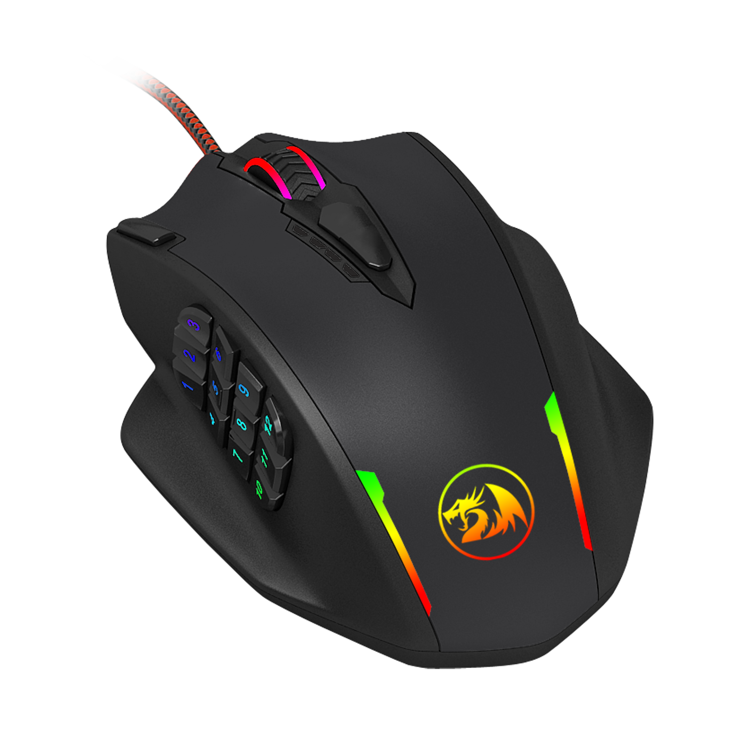 Redragon Impact 12400Dpi Mmo Gaming Mouse - Black 6 M908 6