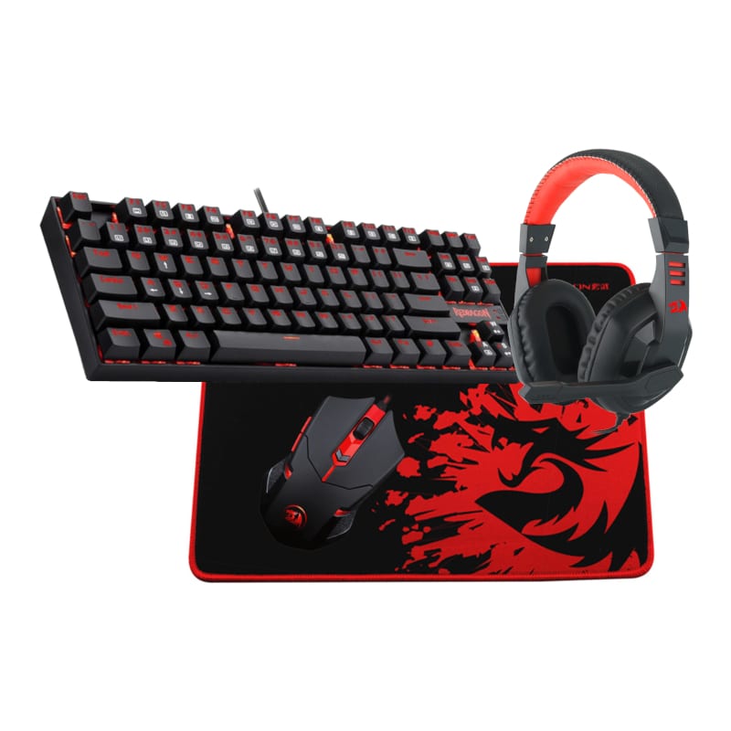Redragon 4In1 Mechanical Gaming Combo Mouse|Mouse Pad|Headset|Mechanical Keyboard 1 Redragon 4In1 Mechanical Gaming Combo Mouse|Mouse Pad|Headset|Mechanical Keyboard