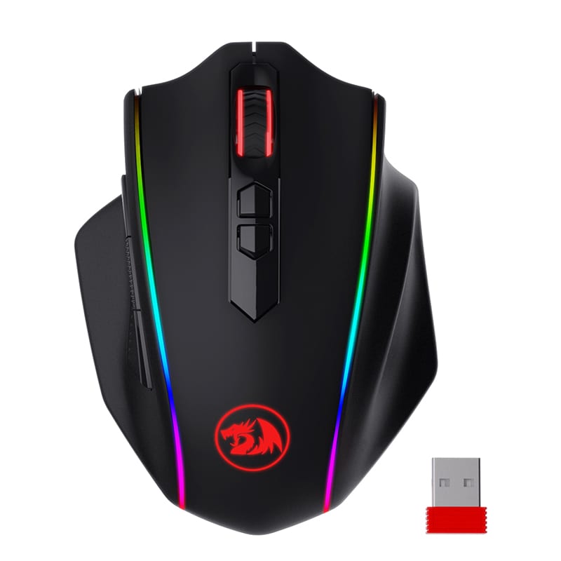 Redragon Vampire Elite Wireless 16000Dpi|8 Button|Ergonomic Design|P3335 Optical Sensor|Type-C Cable|Rgb Backlit Gaming Mouse - Black 1 Rd M686Rgb Wr 01