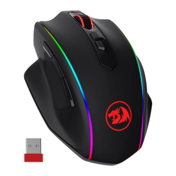 Redragon Vampire Elite Wireless 16000Dpi|8 Button|Ergonomic Design|P3335 Optical Sensor|Type-C Cable|Rgb Backlit Gaming Mouse - Black 2 Rd M686Rgb Wr 02