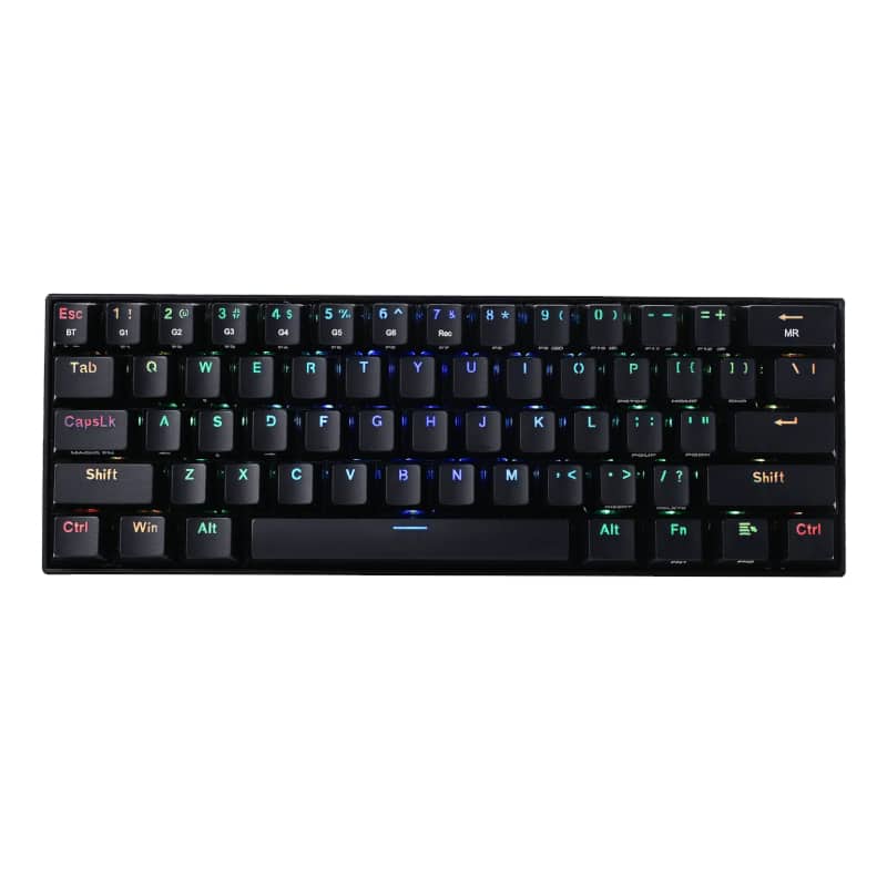Redragon Draconic Pro Mechanical 61 Key|Bluetooth 5.0|Rgb 9 Colour Modes|Rechargable Battery|Type-C Charging Cable Gaming Keyboard - Black 1 Redragon Draconic Pro Mechanical 61 Key|Bluetooth 5.0|Rf|Rgb Rechargable Battery|Type-C Charging Cable Gaming Keyboard - Black