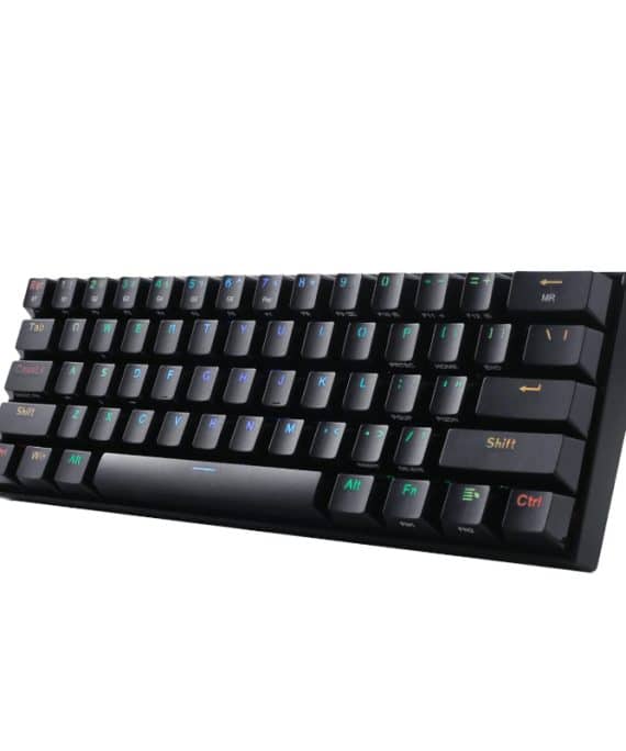REDRAGON DRACONIC PRO Mechanical 61 Key|Bluetooth 5.0|RF|RGB Rechargable Battery|Type-C Charging Cable Gaming Keyboard - Black