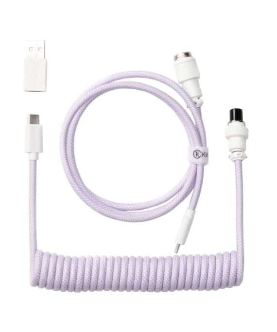 Keychron Coiled Aviator Cable - Light Purple/Straight