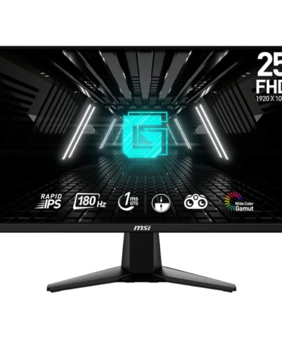 MSI G255F 25" Gaming Monitor 1920x1080 (FHD) Rapid IPS 1mz 180Hz Adaptive Sync HDMI Displayport Black