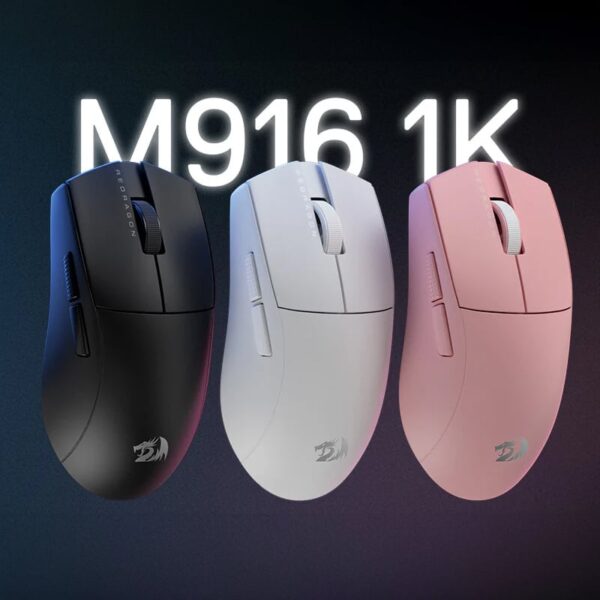 Redragon M916 Pro 1K 3-Mode Wireless Gaming Mouse - Black