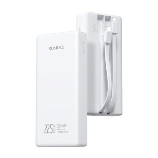Romoss Prc20 20000Mah 22.5W Fast Charge Power Bank – White 3 Prc20 151 1133H Wr 03.Jpg