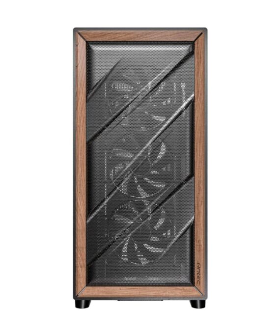Antec FLUX ATX WOOD Mid Tower Gaming Chassis – Black