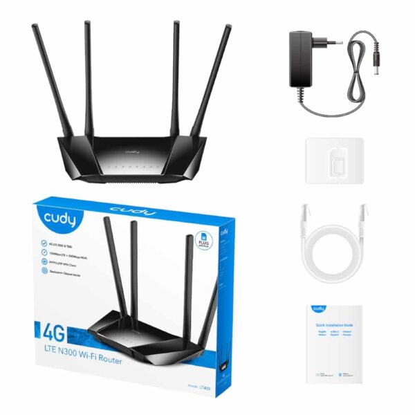 Cudy Lt400 4G Lte N300 300Mbps Wi-Fi Router