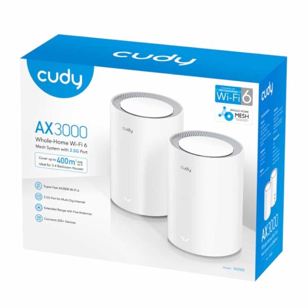 Cudy Ax3000 Wi-Fi 6 Mesh Kit 2 Pack - White 5 M3000W Wr 05.Jpg