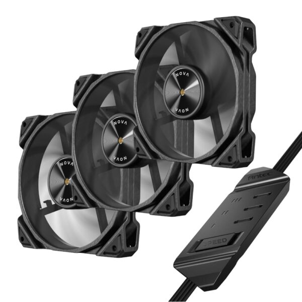 Antec Nova 120 Pwm Fan 3 Pack With Speed Controller - Black