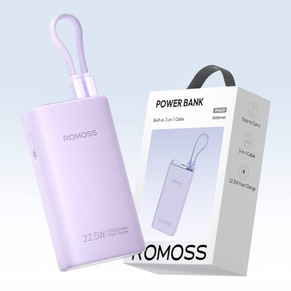 Romoss Pha10 10000Mah 22.5W Fast Charge Power Bank – Purple