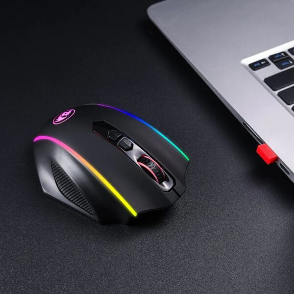 Redragon Vampire Elite Wireless 16000Dpi|8 Button|Ergonomic Design|P3335 Optical Sensor|Type-C Cable|Rgb Backlit Gaming Mouse - Black 3 Rd M686Rgb Wr 06.Jpg