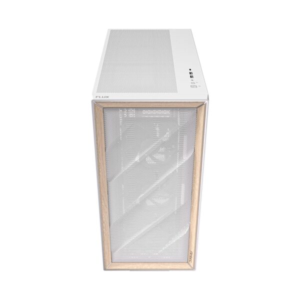 Antec Flux Mid-Tower E-Atx Gaming Chassis Wood Front Panel - White