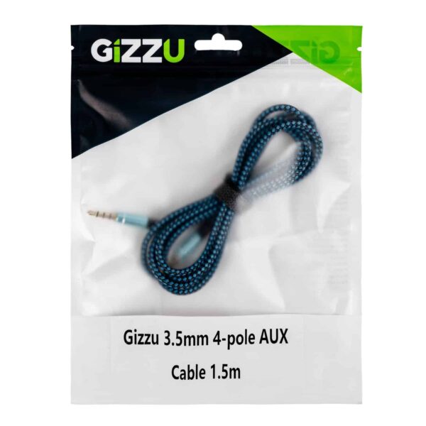 Gizzu 3.5Mm Aux Cable 1.5M - Black/Blue