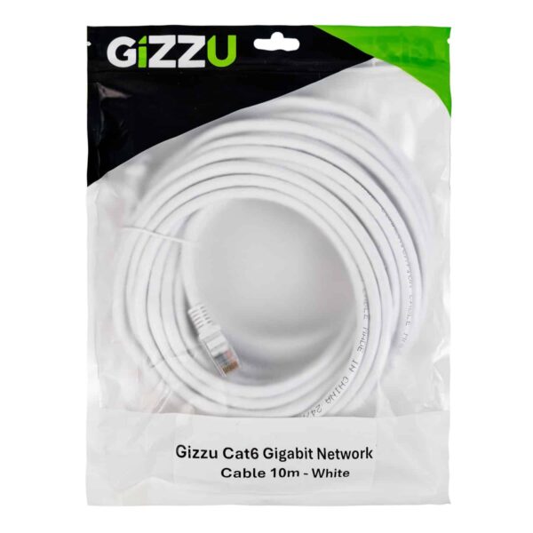 Gizzu Cat6 Utp Fly Lead Ethernet Network Cable 10M – White