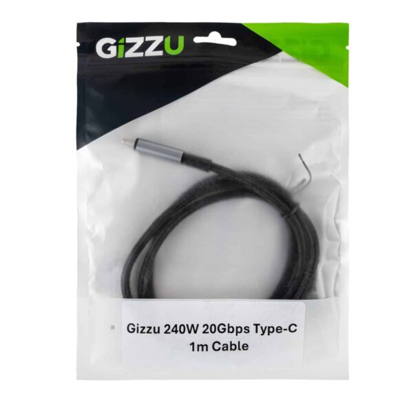 Gizzu Gcpcc24020G 01 240W 20Gbps Type C 1M Cable Angled 9122 Edit 1500X1500 1.Jpg