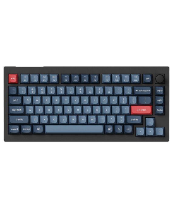 Keychron V1 Max QMK/VIA Wireless Custom Mechanical Keyboard | RED Switches - Black