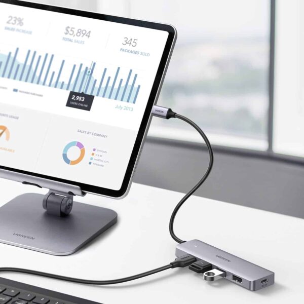 Ugreen Cm219-70336 4-In-1 Hub | Usb 3.0 | Type-C - Silver