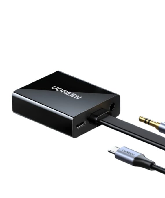 UGREEN HDMI to VGA Adapter, with 3.5mm Audio and Power Port - Black