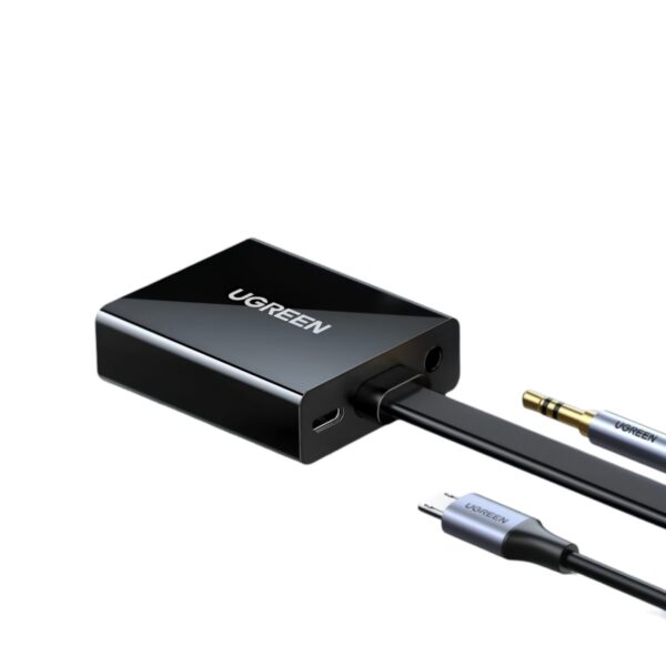 Ugreen Hdmi To Vga Adapter, With 3.5Mm Audio And Power Port - Black