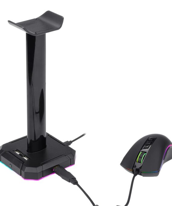 Redragon HA300 Scepter Pro RGB Headset Stand with USB Hub (4 x USB 2.0, RGB Lighting)