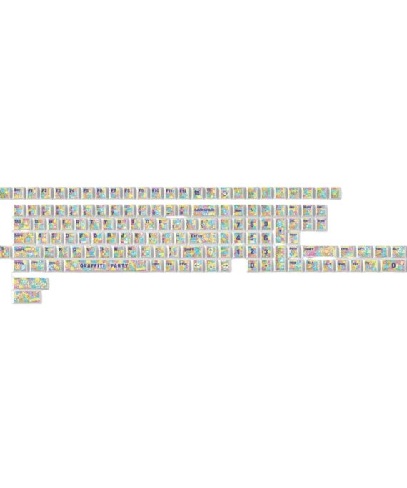 Keychron Graffiti Party – Cherry Profile Dye-Sub PBT Full Keycap Set (140 Keys, MX-Compatible)
