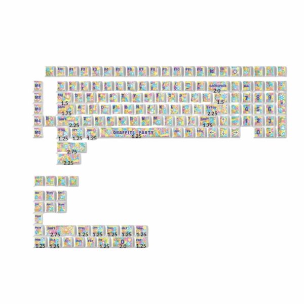 Keychron Graffiti Party – Cherry Profile Dye-Sub Pbt Full Keycap Set (140 Keys, Mx-Compatible)