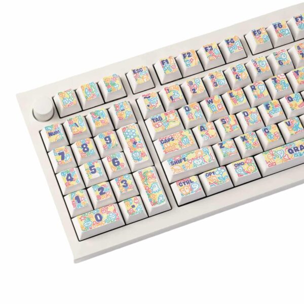 Keychron Graffiti Party – Cherry Profile Dye-Sub Pbt Full Keycap Set (140 Keys, Mx-Compatible)