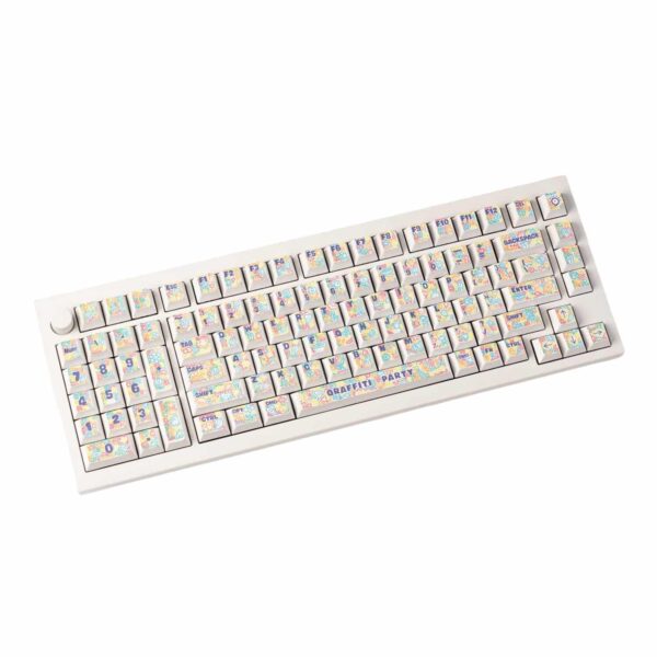 Keychron Graffiti Party – Cherry Profile Dye-Sub Pbt Full Keycap Set (140 Keys, Mx-Compatible)