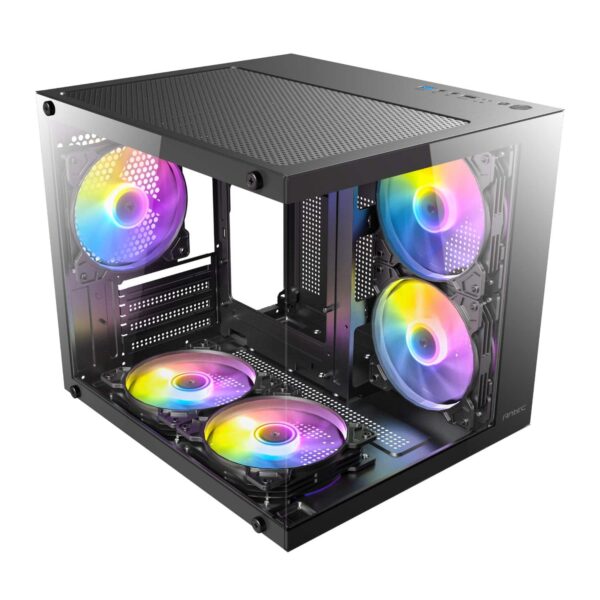 Antec Vcx20M Rgb Elite Micro-Atx | Itx Mini-Tower Gaming Chassis - Black