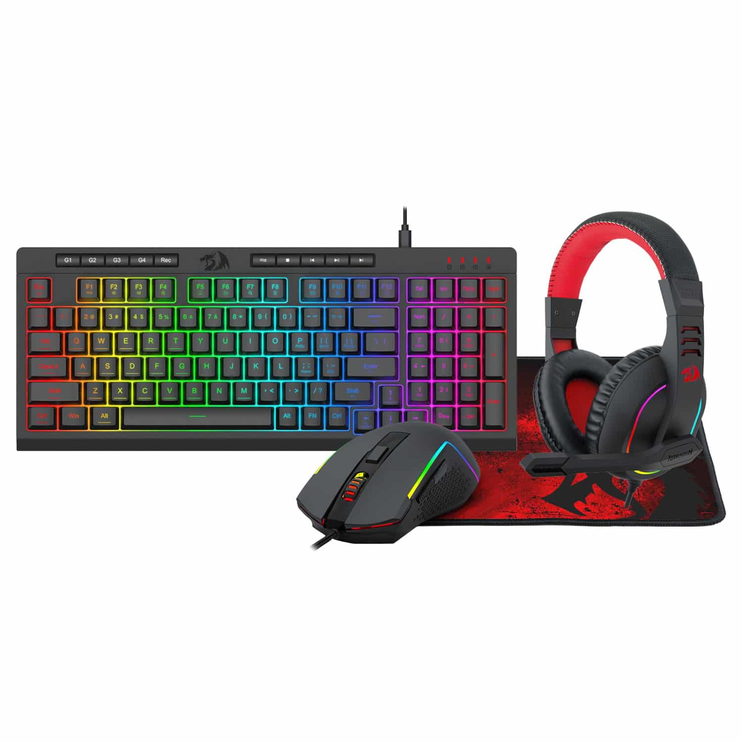 Redragon 4-In-1 Keyboard | Mouse | Mousepad | Rgb Headset Gaming Combo 1 Rd S148 Redragon 4In1 Gaming Combo Wr 01.Jpg