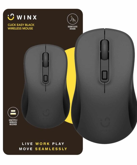 WX KB108 WINX CLICK Easy 1600DPI Wireless Mouse Black wr 01a