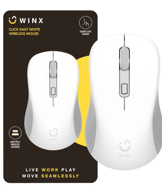 WX KB109 WINX CLICK Easy 1600DPI Wireless Mouse White wr 01a