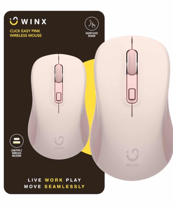 WX KB110 WINX CLICK Easy 1600DPI Wireless Mouse Pink wr 01a