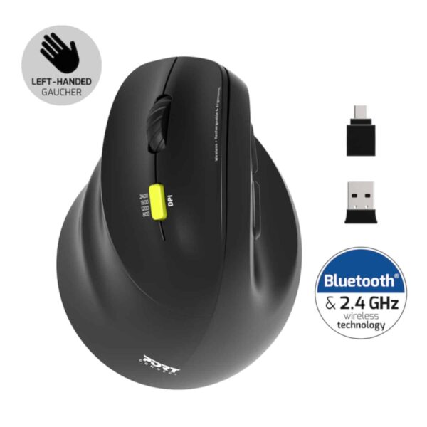 Port Connect Ergo Shape Rechargeable Wireless Mouse 2 910008 Port Mouse Ergo Rechargeable Bt Left Wr 08.Jpg