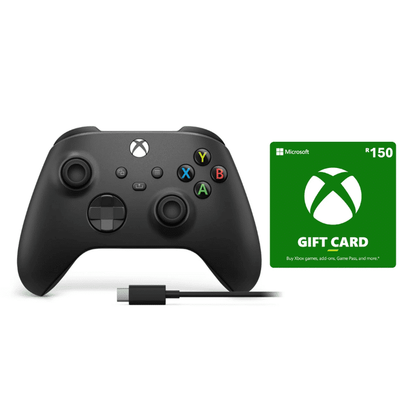 Xbox Series Wireless Controller Carbon Black Plus Usb-C Cable Plus R150 Xbox Voucher 1 Xbox Series Wireless Controller Carbon Black Plus Usb-C Cable Plus R150 Xbox Voucher