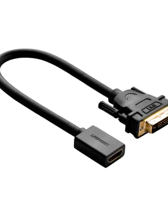 UGREEN DVI to HDMI Cable Adapter 15cm | Male to Female | 1080p Full HD – Black