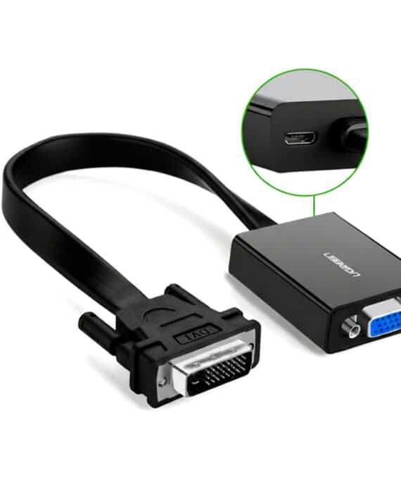 UGREEN DVI-D 24+1 to VGA Active Video Adapter (Male to Female) – Black