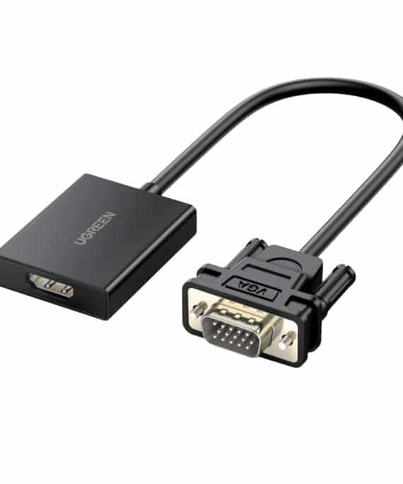 UGREEN VGA to HDMI Converter | Male to Female | 1080P Full HD – Black