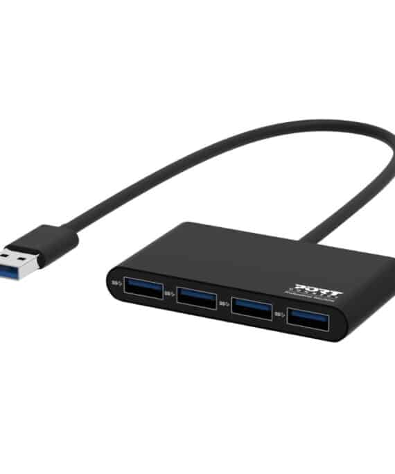 Port USB3.0 to 4 x USB3.0 5Gbps 4 Port Hub - Black