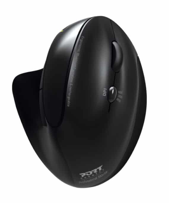 Port Connect Wireless Rechargeable Ergonoc Mouse Bluetooth - Black