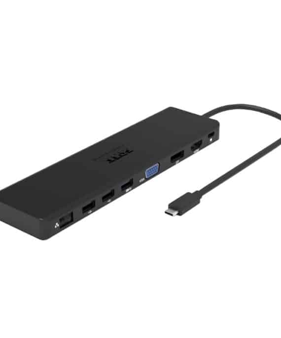 Port USB Type-C 1 x USB3.1|2 x USB 3.0|2 x USB 2.0|1 xHDMI-DP-VGA| Micro+SD Card Reader|1 x Mini DP|1 x RJ45|1 x Audio-Microphone| PD 100W -Black