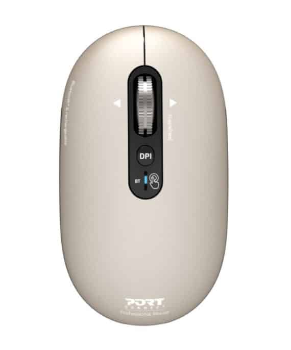 Port Connect PURE MAC Rechargeable Wireless and Bluetooth Mouse - Pearl