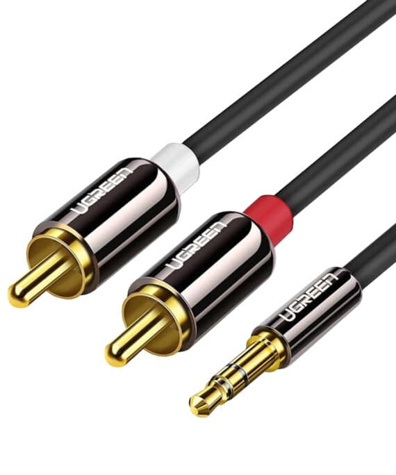 UGREEN AV116 RCA to AUX 3.5mm Audio Cable 1M - Black