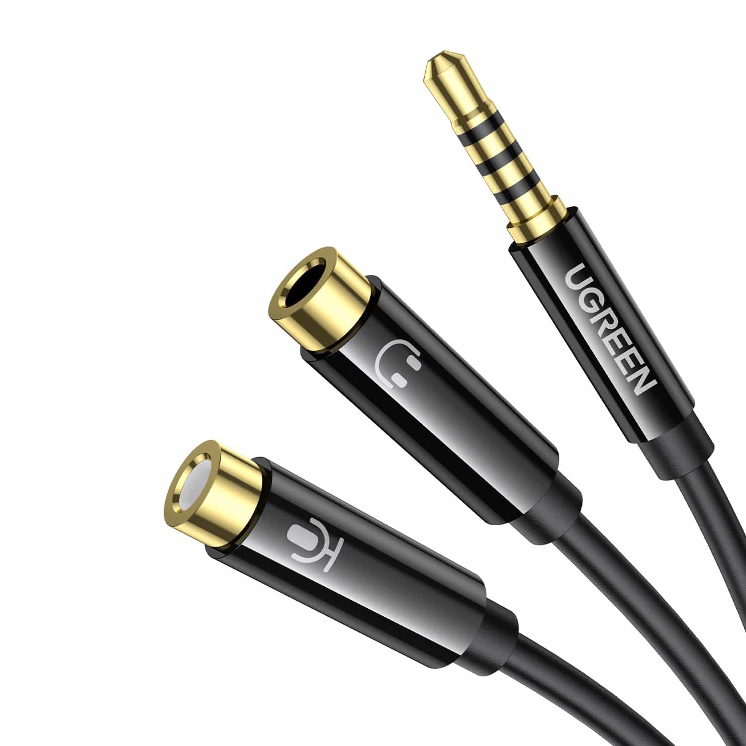 Ugreen Av141 3.5Mm Headset Splitter Cable (1X Male To 2X Female) 20Cm - Black 1 Ugreen Av141 3.5Mm Headset Splitter Cable (1X Male To 2X Female) 20Cm - Black