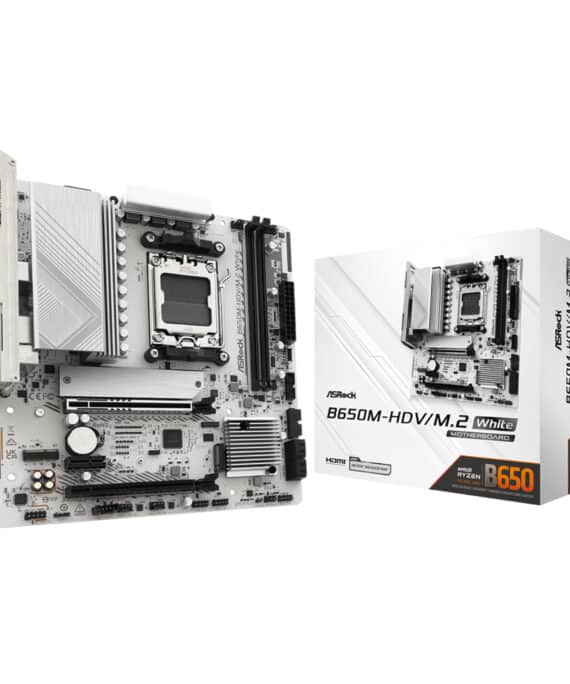 ASRock B650M-HDV/M.2 AM5 Micro-ATX Motherboard - White