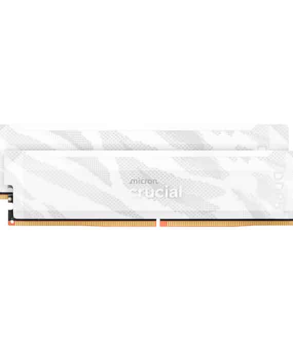 Crucial Pro Overclocking DDR5-6400 32GB Desktop Gaming Memory Kit (16GB x 2) – White